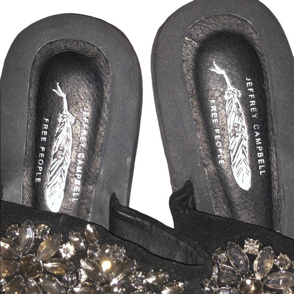Jeffrey Campbell Free People Crystal Embellished Slides Sandals Sz 8.5 - Picture 5 of 10